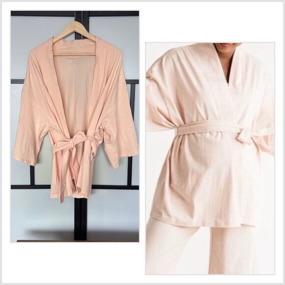Storq Lounge Maternity & Delivery Kimono Robe Size 1 XS Nursing Friendly Minimal